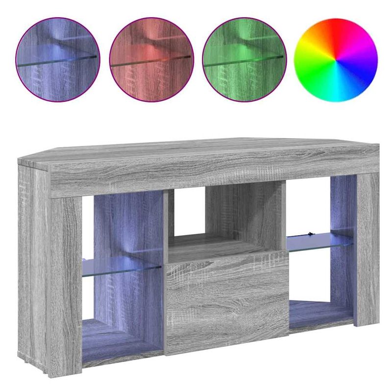 Casa si Gradina - Mobilier - Comode si corpuri - Comode - Sifonier LED pentru TV coltar Gri Sonoma 106 x 40 x 50 cm - Infinity.ro