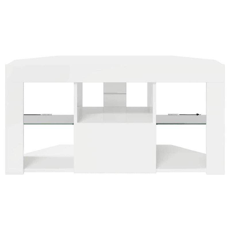 Casa si Gradina - Mobilier - Comode si corpuri - Comode - Sifonier LED pentru TV coltar Alb lucios 104 x 40 x 50 cm - Infinity.ro