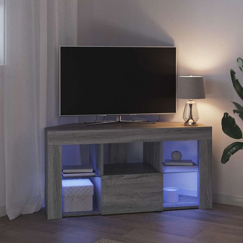 Casa si Gradina - Mobilier - Comode si corpuri - Comode - Sifonier LED pentru TV coltar Gri Sonoma 106 x 40 x 50 cm - Infinity.ro