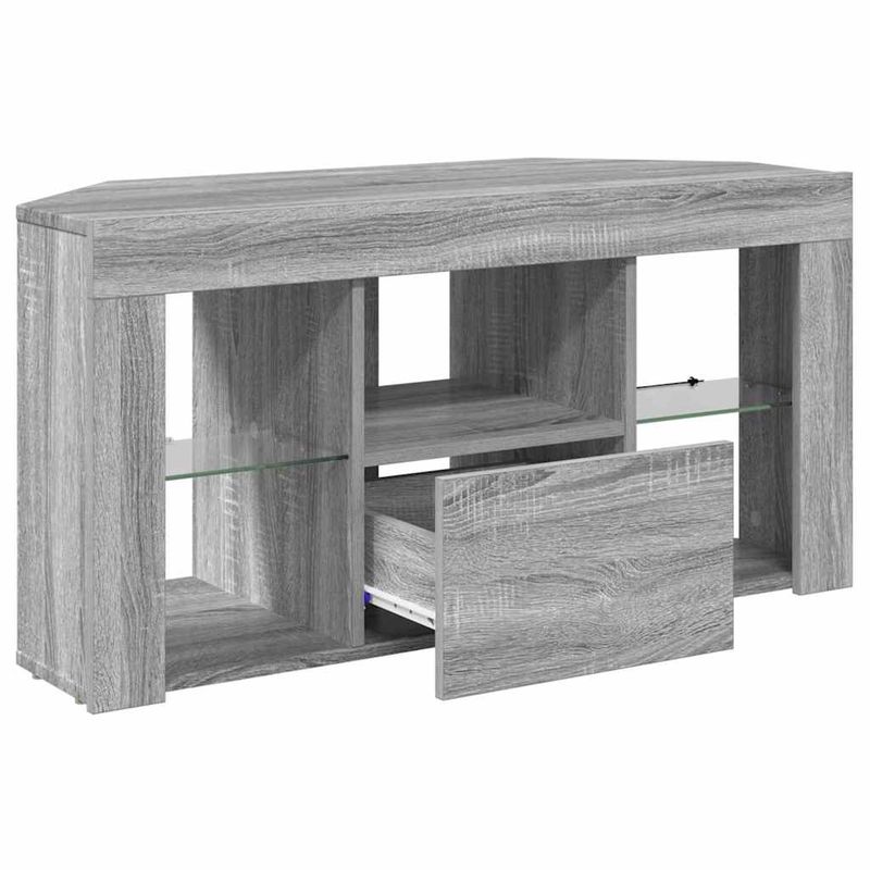 Casa si Gradina - Mobilier - Comode si corpuri - Comode - Sifonier LED pentru TV coltar Gri Sonoma 106 x 40 x 50 cm - Infinity.ro