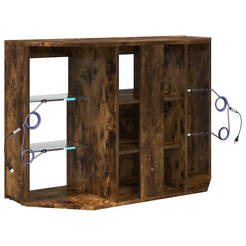 Casa si Gradina - Mobilier - Comode si corpuri - Comode - Sifonier LED pentru TV coltar Stejar fumuriu 105 x 40 x 68 cm - Infinity.ro