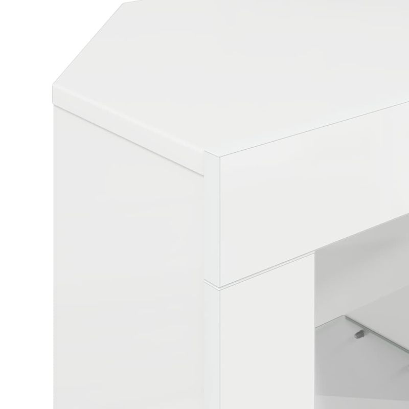 Casa si Gradina - Mobilier - Comode si corpuri - Comode - Sifonier LED pentru TV coltar Alb lucios 104 x 40 x 50 cm - Infinity.ro