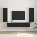 Casa si Gradina - Mobilier - Comode si corpuri - Comode - Dulap TV de perete 2 pcs Negru 30 x 31 x 100 cm Lemn compozit - Infinity.ro