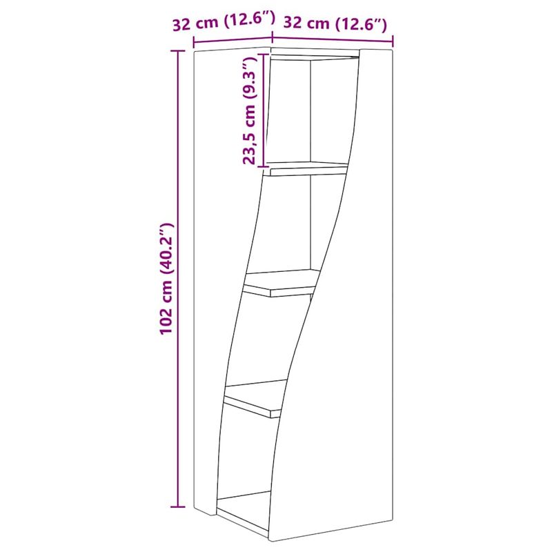 Casa si Gradina - Mobilier - Dulapuri si sifoniere - Dulapuri - Dulap de colt Alb 32x32x102cm Lemn compozit - Infinity.ro
