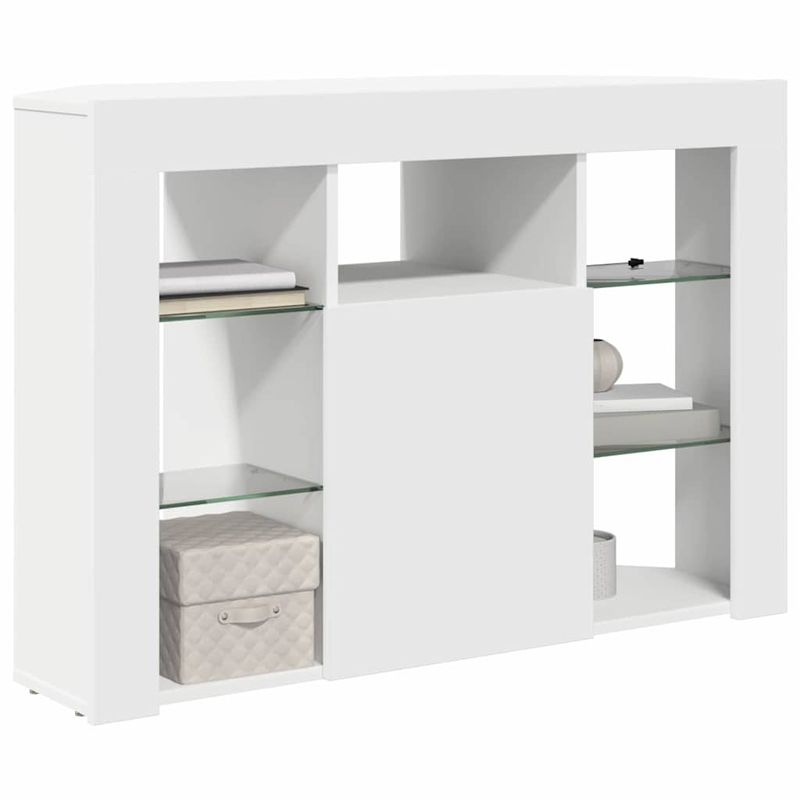 Casa si Gradina - Mobilier - Comode si corpuri - Comode - Sifonier LED pentru TV coltar Alb 100x40x68cm Lemn compozit - Infinity.ro