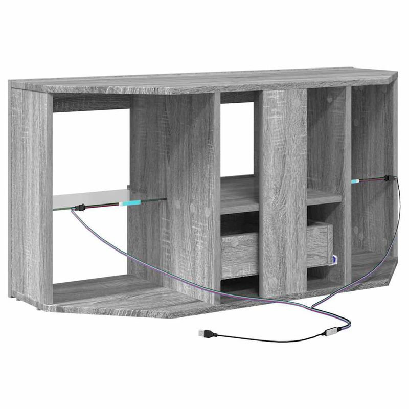 Casa si Gradina - Mobilier - Comode si corpuri - Comode - Sifonier LED pentru TV coltar Gri Sonoma 106 x 40 x 50 cm - Infinity.ro