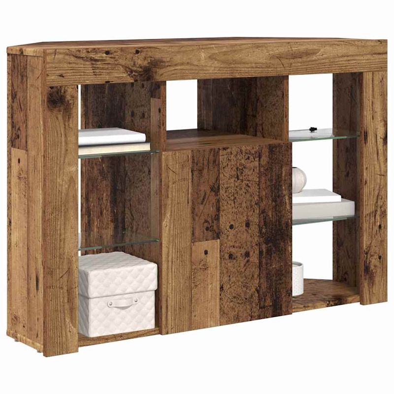 Casa si Gradina - Mobilier - Comode si corpuri - Comode - Sifonier LED pentru TV coltar Lemn Vechi 107 x 40 x 68 cm - Infinity.ro