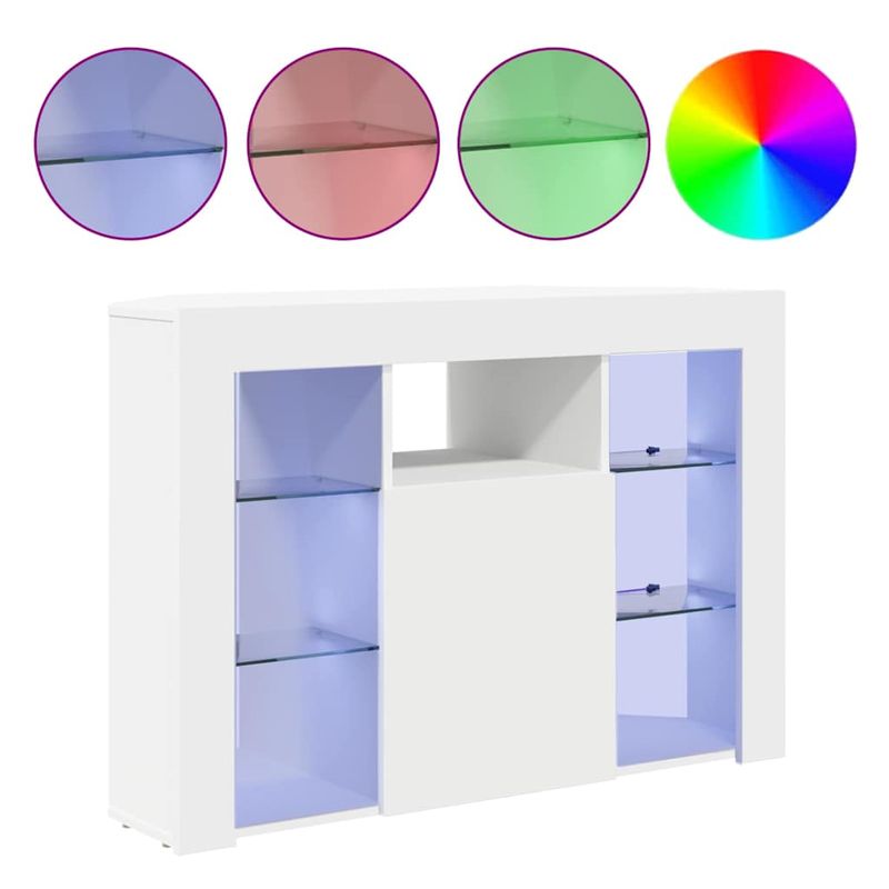 Casa si Gradina - Mobilier - Comode si corpuri - Comode - Sifonier LED pentru TV coltar Alb 100x40x68cm Lemn compozit - Infinity.ro