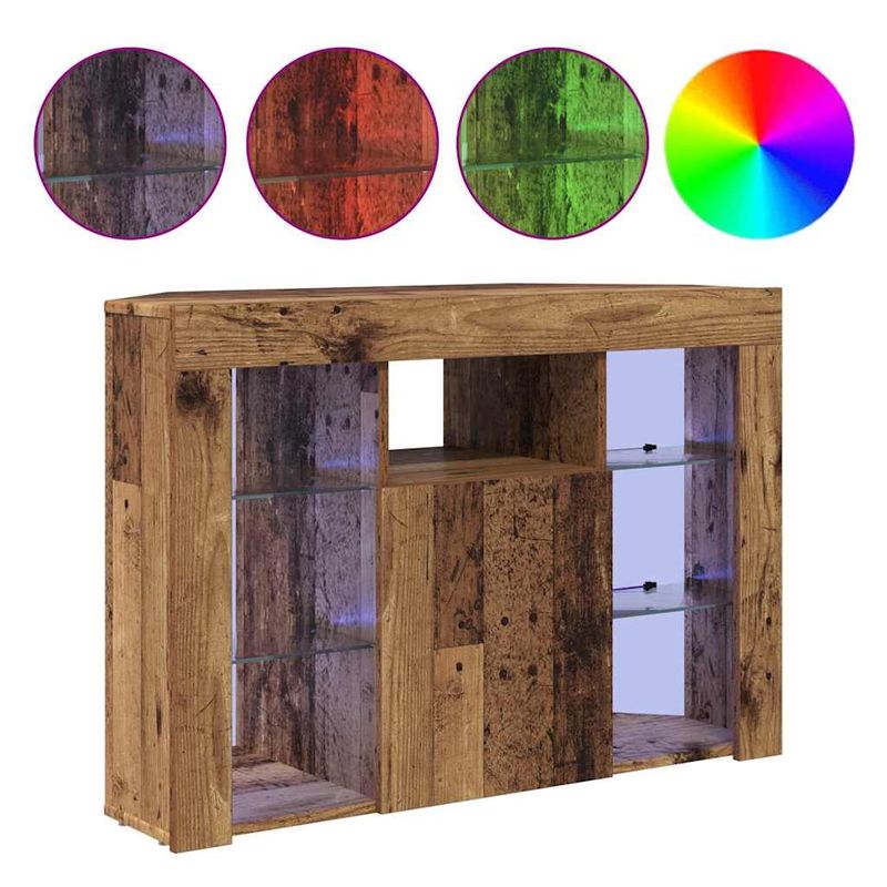 Casa si Gradina - Mobilier - Comode si corpuri - Comode - Sifonier LED pentru TV coltar Lemn Vechi 107 x 40 x 68 cm - Infinity.ro