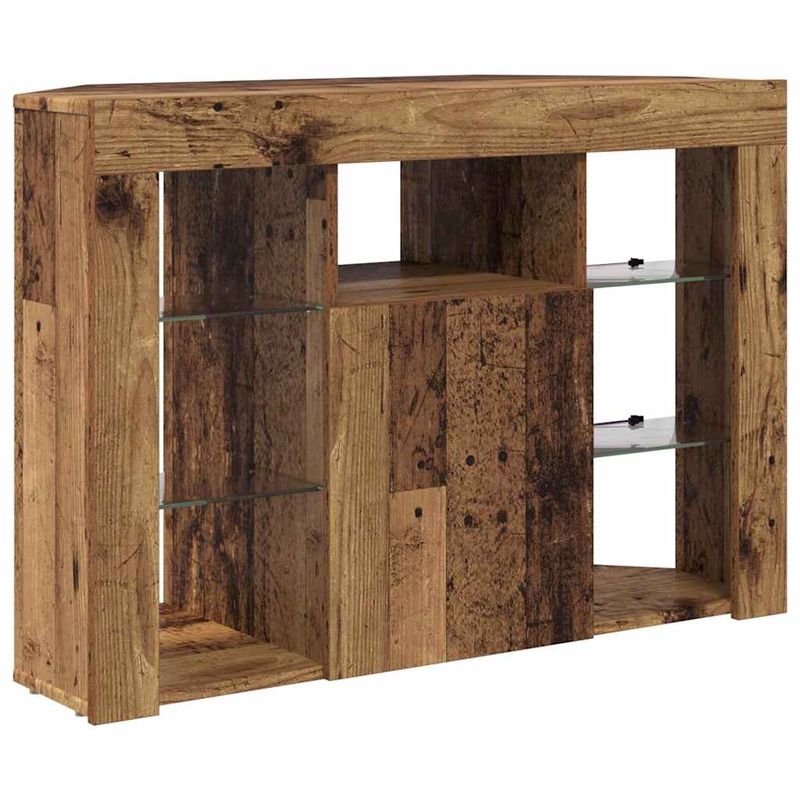 Casa si Gradina - Mobilier - Comode si corpuri - Comode - Sifonier LED pentru TV coltar Lemn Vechi 107 x 40 x 68 cm - Infinity.ro