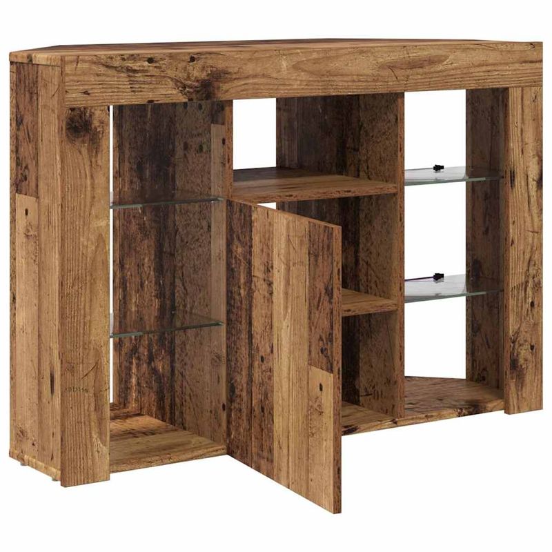 Casa si Gradina - Mobilier - Comode si corpuri - Comode - Sifonier LED pentru TV coltar Lemn Vechi 107 x 40 x 68 cm - Infinity.ro