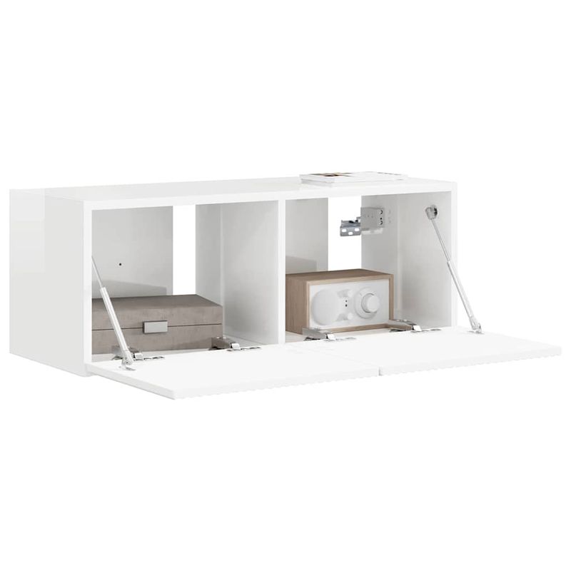 Casa si Gradina - Mobilier - Comode si corpuri - Comode - Dulap TV de perete Alb Lucios 60 x 31 x 29.5 cm Lemn compozit - Infinity.ro