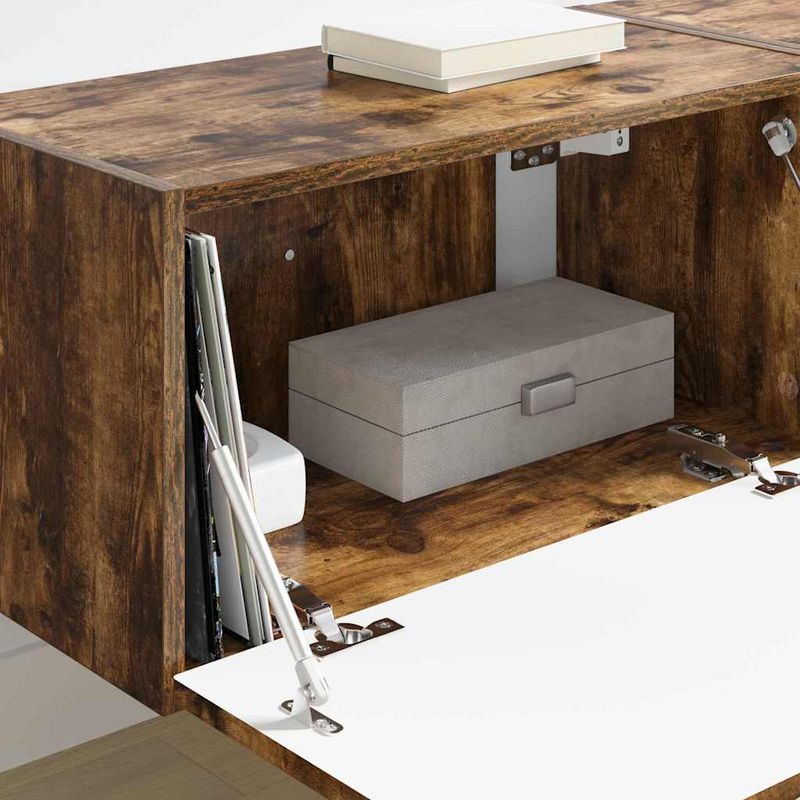 Casa si Gradina - Mobilier - Comode si corpuri - Comode - Dulap TV de perete 2 pcs Stejar fumuriu 60 x 31 x 29.5 cm - Infinity.ro