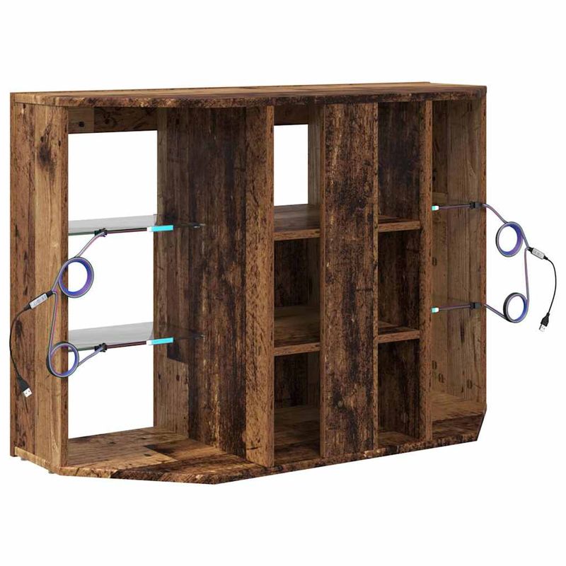 Casa si Gradina - Mobilier - Comode si corpuri - Comode - Sifonier LED pentru TV coltar Lemn Vechi 107 x 40 x 68 cm - Infinity.ro