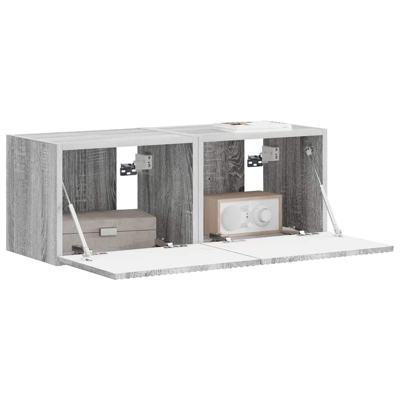 Casa si Gradina - Mobilier - Comode si corpuri - Comode - Dulap TV de perete Pe perete 2 pcs Gri Sonoma 60 x 31 x 29.5 cm - Infinity.ro