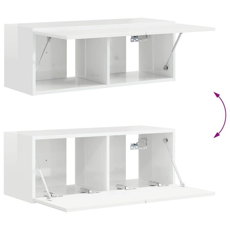 Casa si Gradina - Mobilier - Comode si corpuri - Comode - Dulap TV de perete Alb Lucios 60 x 31 x 29.5 cm Lemn compozit - Infinity.ro