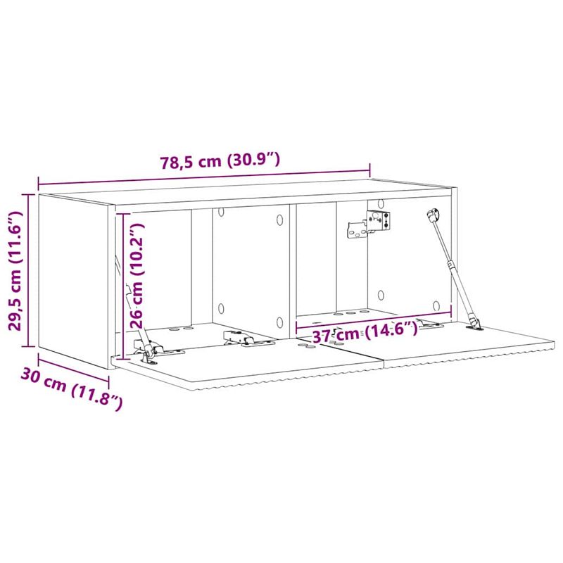 Casa si Gradina - Mobilier - Comode si corpuri - Comode - Dulap TV de perete Alb Lucios 60 x 31 x 29.5 cm Lemn compozit - Infinity.ro