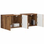 Casa si Gradina - Mobilier - Comode si corpuri - Comode - Dulap TV de perete Pe perete 2 pcs Lemn Vechi 59,5 x 31 x 40 cm - Infinity.ro
