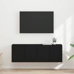 Casa si Gradina - Mobilier - Comode si corpuri - Comode - Dulap TV de perete 2 pcs Negru 59,5 x 31 x 40 cm Lemn compozit - Infinity.ro