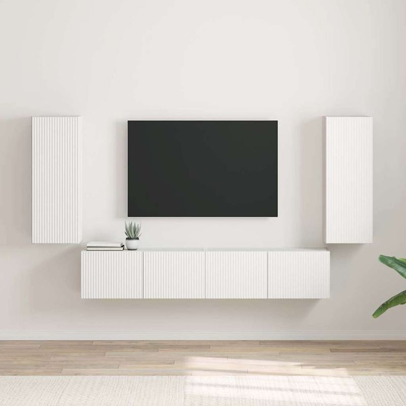 Casa si Gradina - Mobilier - Comode si corpuri - Comode - Dulap TV de perete 2 pcs Alb 30 x 31 x 80 cm Lemn compozit - Infinity.ro