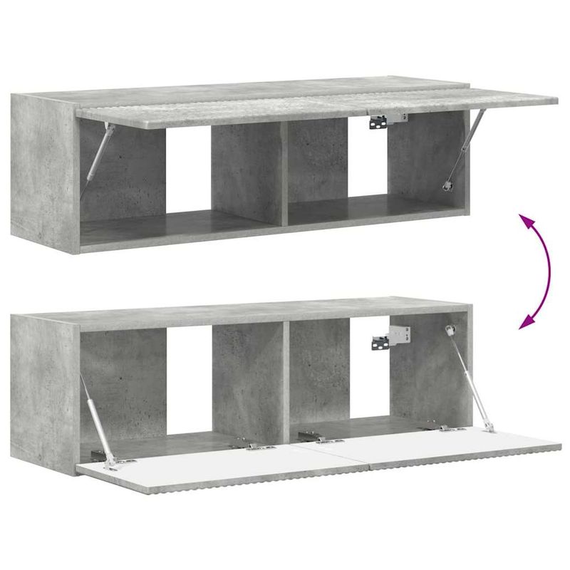 Casa si Gradina - Mobilier - Comode si corpuri - Comode - Dulap TV de perete 2 pcs Beton 60 x 31 x 29.5 cm Lemn compozit - Infinity.ro