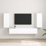 Casa si Gradina - Mobilier - Comode si corpuri - Comode - Dulap TV de perete Pe perete 2 pcs Alb Lucios 30 x 31 x 80 cm - Infinity.ro