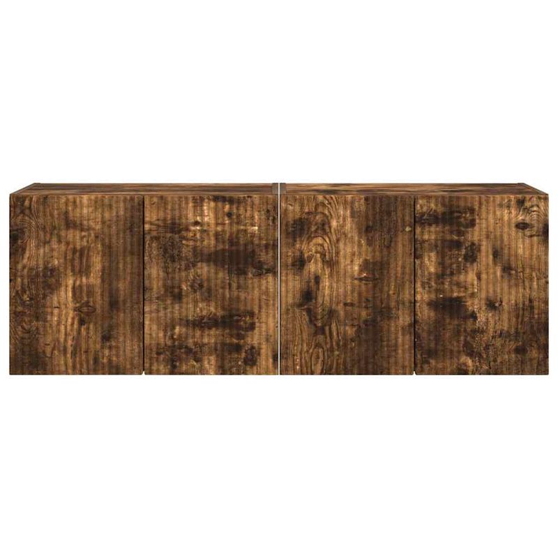 Casa si Gradina - Mobilier - Comode si corpuri - Comode - Dulap TV de perete 2 pcs Stejar fumuriu 59,5 x 31 x 40 cm - Infinity.ro