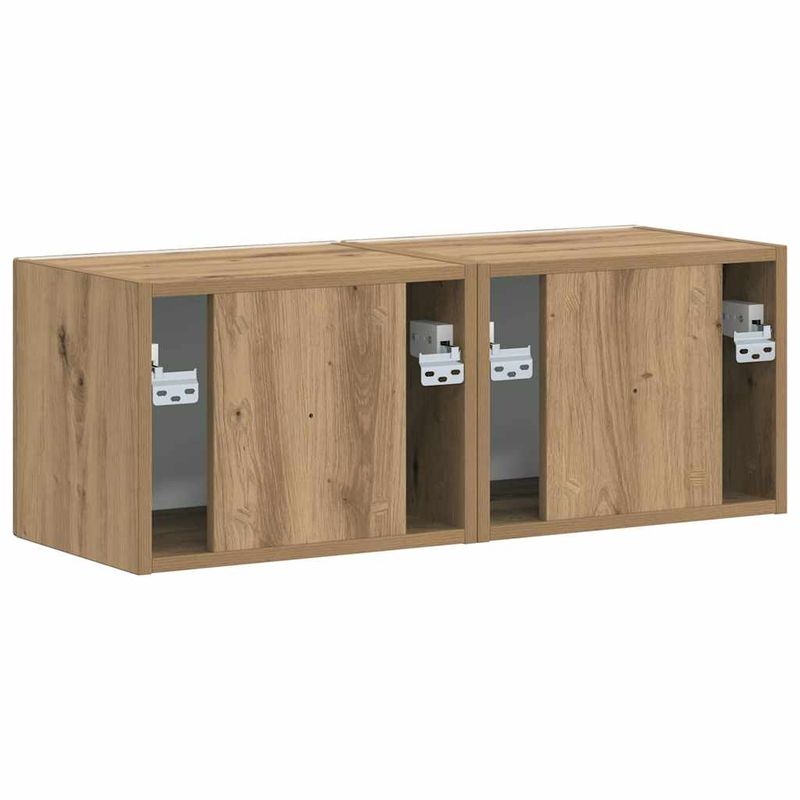 Casa si Gradina - Mobilier - Comode si corpuri - Comode - Dulap TV de perete 2 pcs Stejar artizanal 60 x 31 x 29.5 cm - Infinity.ro