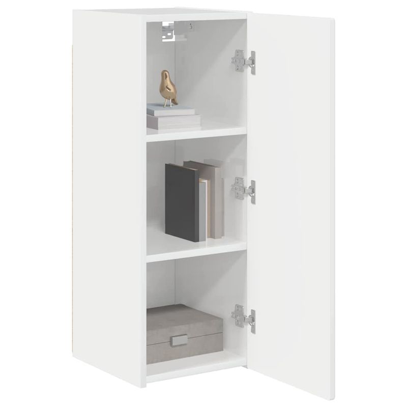 Casa si Gradina - Mobilier - Comode si corpuri - Comode - Dulap TV de perete Pe perete 2 pcs Alb Lucios 30 x 31 x 80 cm - Infinity.ro