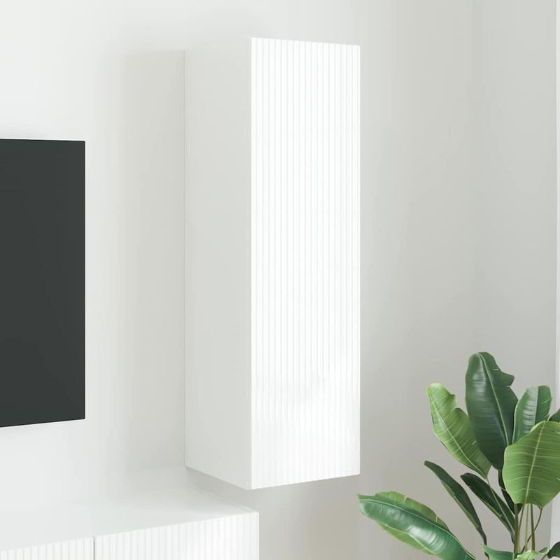 Casa si Gradina - Mobilier - Comode si corpuri - Comode - Dulap TV de perete Pe perete Alb 30 x 31 x 100 cm Lemn compozit - Infinity.ro