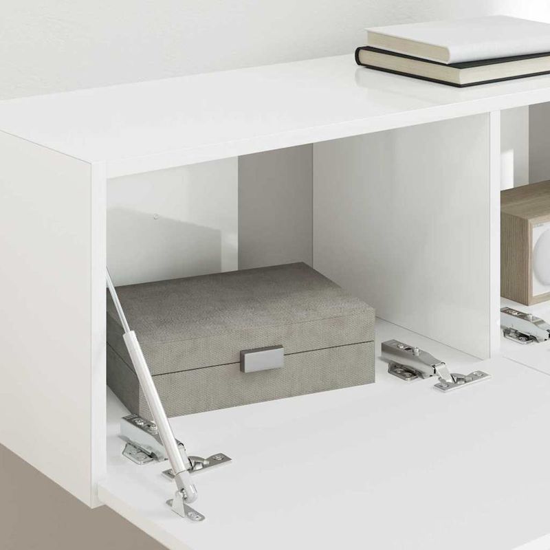 Casa si Gradina - Mobilier - Comode si corpuri - Comode - Dulap TV de perete Pe perete 2 pcs Alb Lucios 60 x 31 x 29.5 cm - Infinity.ro