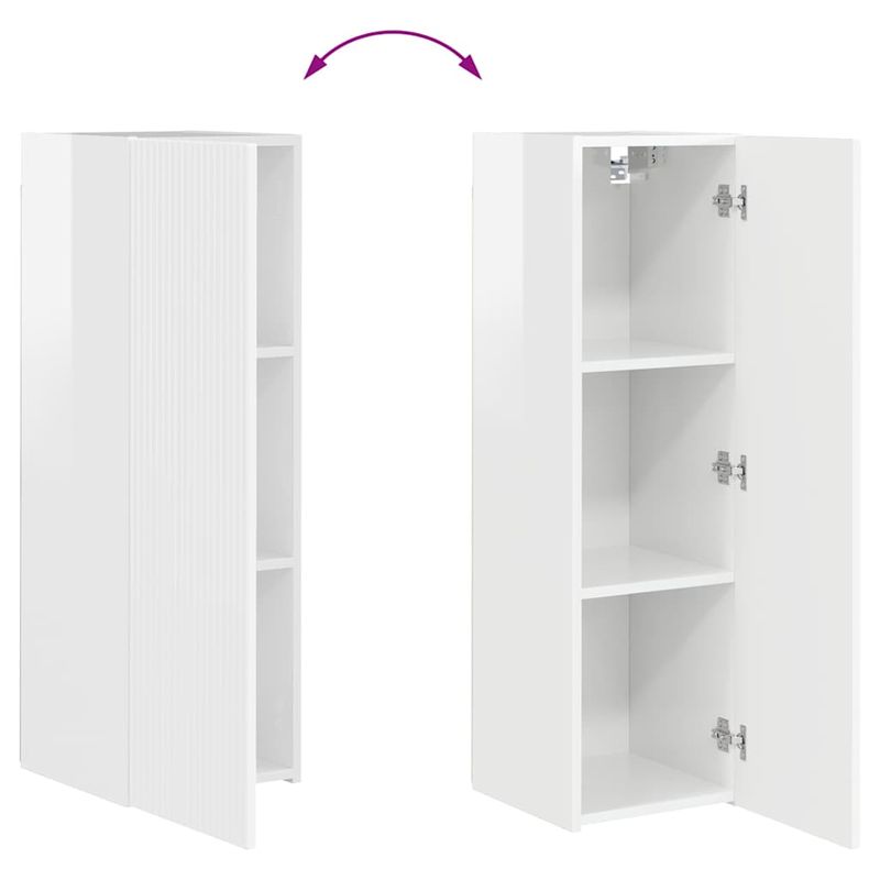 Casa si Gradina - Mobilier - Comode si corpuri - Comode - Dulap TV de perete Alb Lucios 30 x 31 x 100 cm Lemn compozit - Infinity.ro