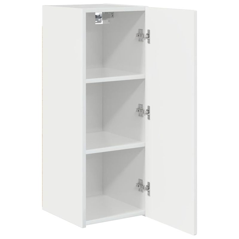 Casa si Gradina - Mobilier - Comode si corpuri - Comode - Dulap TV de perete Pe perete 2 pcs Alb Lucios 30 x 31 x 80 cm - Infinity.ro