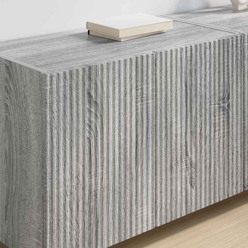 Casa si Gradina - Mobilier - Comode si corpuri - Comode - Dulap TV de perete Pe perete 2 pcs Gri Sonoma 59,5 x 31 x 40 cm - Infinity.ro