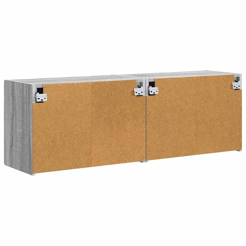 Casa si Gradina - Mobilier - Comode si corpuri - Comode - Dulap TV de perete Pe perete 2 pcs Gri Sonoma 59,5 x 31 x 40 cm - Infinity.ro