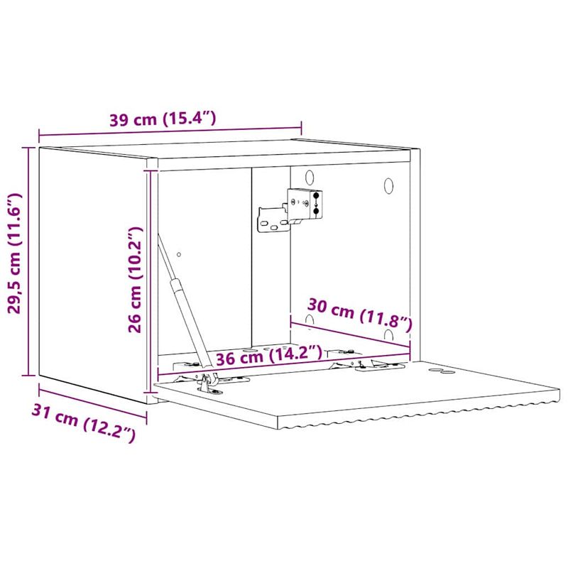 Casa si Gradina - Mobilier - Comode si corpuri - Comode - Dulap TV de perete Negru 60 x 31 x 29.5 cm Lemn compozit - Infinity.ro