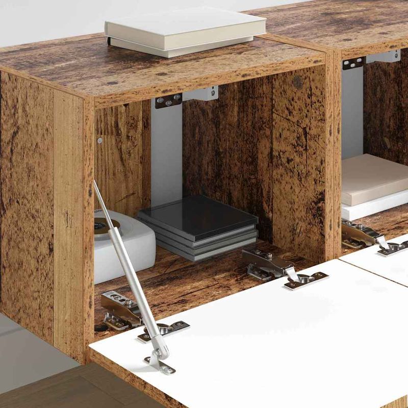 Casa si Gradina - Mobilier - Comode si corpuri - Comode - Dulap TV de perete Pe perete 2 pcs Lemn Vechi 60 x 31 x 29.5 cm - Infinity.ro