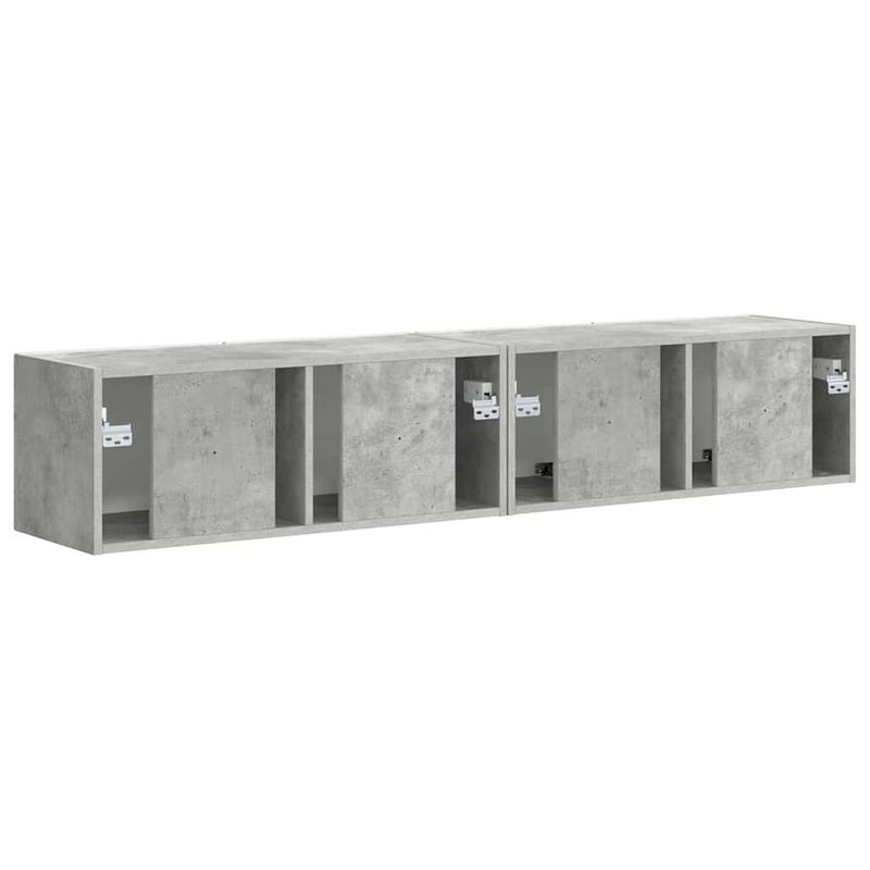 Casa si Gradina - Mobilier - Comode si corpuri - Comode - Dulap TV de perete 2 pcs Beton 60 x 31 x 29.5 cm Lemn compozit - Infinity.ro