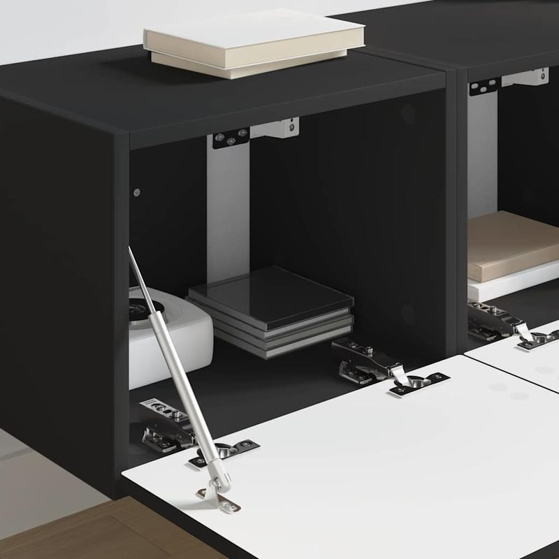 Casa si Gradina - Mobilier - Comode si corpuri - Comode - Dulap TV de perete 2 pcs Negru 60 x 31 x 29.5 cm Lemn compozit - Infinity.ro