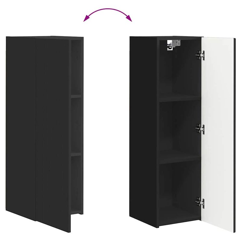 Casa si Gradina - Mobilier - Comode si corpuri - Comode - Dulap TV de perete Negru 30 x 31 x 100 cm Lemn compozit - Infinity.ro