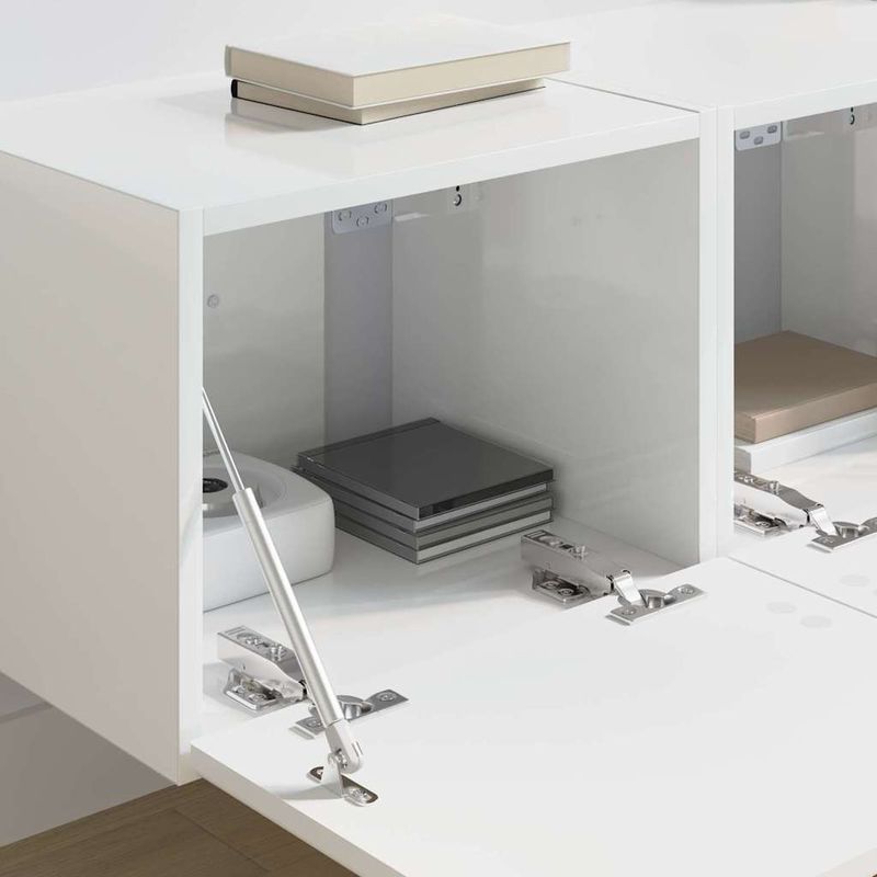 Casa si Gradina - Mobilier - Comode si corpuri - Comode - Dulap TV de perete Pe perete 2 pcs Alb Lucios 60 x 31 x 29.5 cm - Infinity.ro