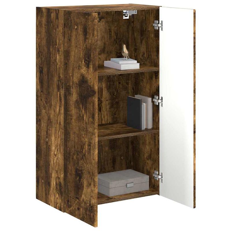 Casa si Gradina - Mobilier - Comode si corpuri - Comode - Dulap TV de perete Pe perete Stejar fumuriu 59,5 x 31 x 100 cm - Infinity.ro