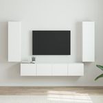 Casa si Gradina - Mobilier - Comode si corpuri - Comode - Dulap TV de perete Pe perete 2 pcs Alb Lucios 30 x 31 x 100 cm - Infinity.ro