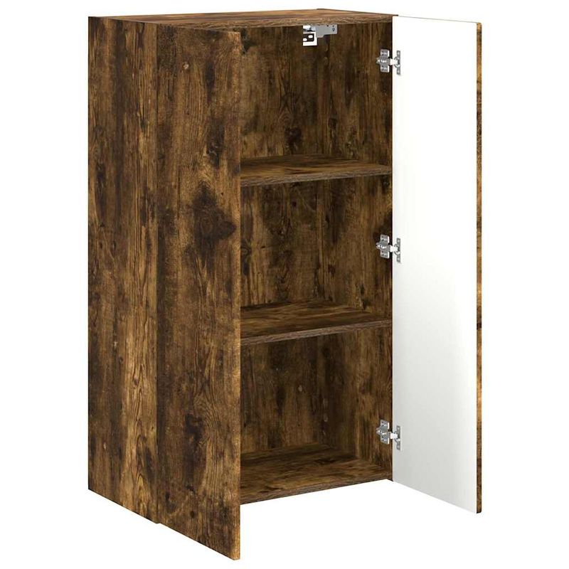 Casa si Gradina - Mobilier - Comode si corpuri - Comode - Dulap TV de perete Pe perete Stejar fumuriu 59,5 x 31 x 100 cm - Infinity.ro