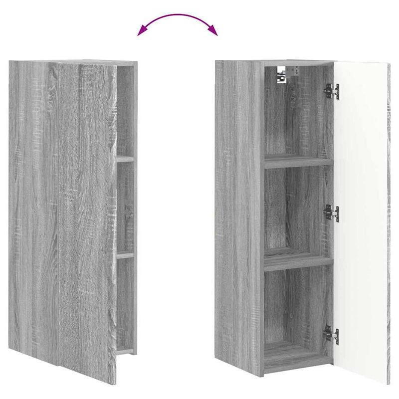 Casa si Gradina - Mobilier - Comode si corpuri - Comode - Dulap TV de perete Gri Sonoma 30 x 31 x 100 cm Lemn compozit - Infinity.ro