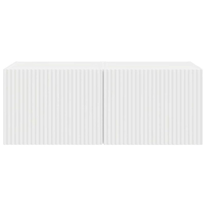 Casa si Gradina - Mobilier - Comode si corpuri - Comode - Dulap TV de perete Pe perete 2 pcs Alb Lucios 60 x 31 x 29.5 cm - Infinity.ro