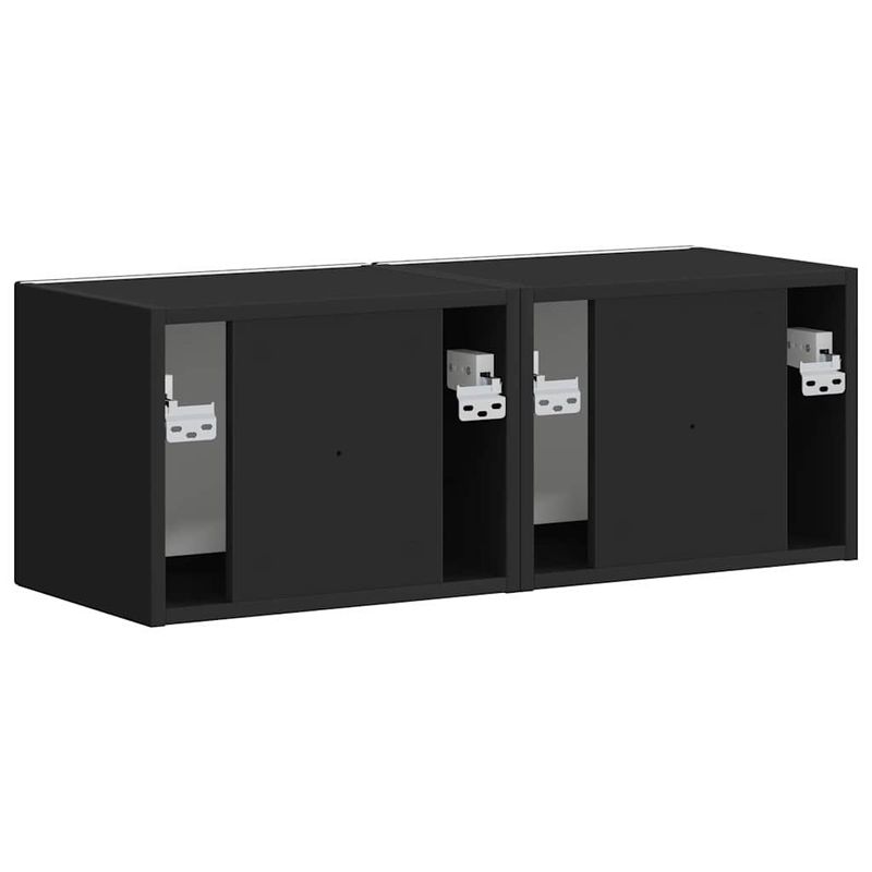 Casa si Gradina - Mobilier - Comode si corpuri - Comode - Dulap TV de perete 2 pcs Negru 60 x 31 x 29.5 cm Lemn compozit - Infinity.ro