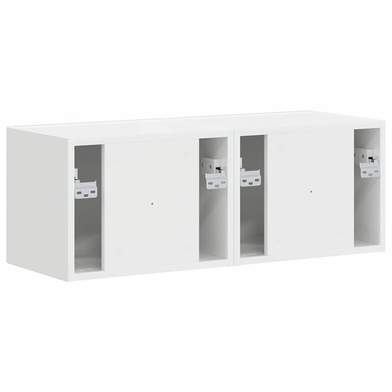 Casa si Gradina - Mobilier - Comode si corpuri - Comode - Dulap TV de perete Pe perete 2 pcs Alb Lucios 60 x 31 x 29.5 cm - Infinity.ro