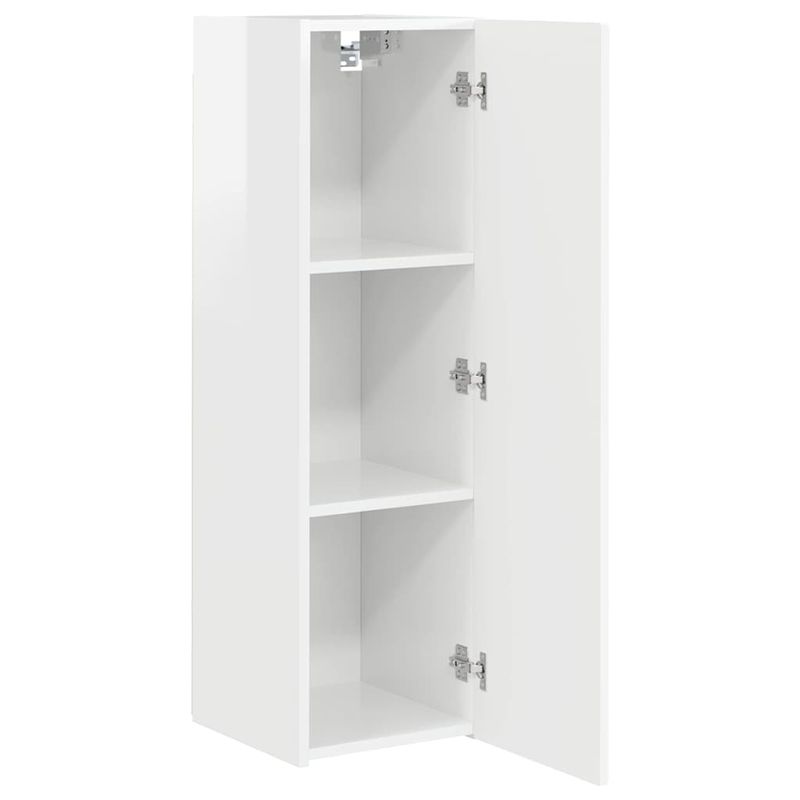 Casa si Gradina - Mobilier - Comode si corpuri - Comode - Dulap TV de perete Pe perete 2 pcs Alb Lucios 30 x 31 x 100 cm - Infinity.ro