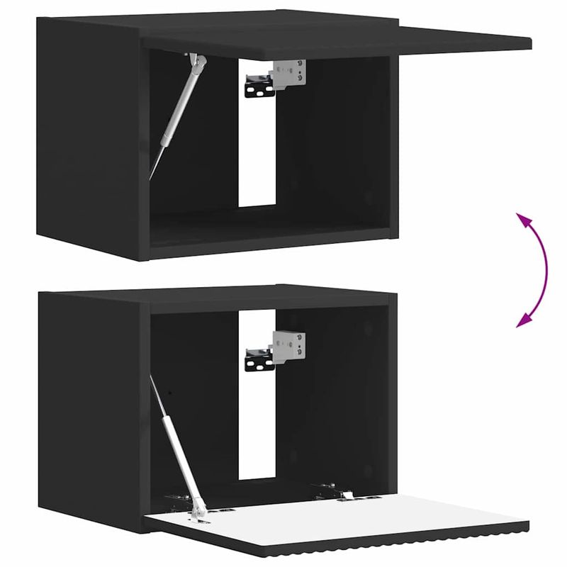 Casa si Gradina - Mobilier - Comode si corpuri - Comode - Dulap TV de perete 2 pcs Negru 60 x 31 x 29.5 cm Lemn compozit - Infinity.ro